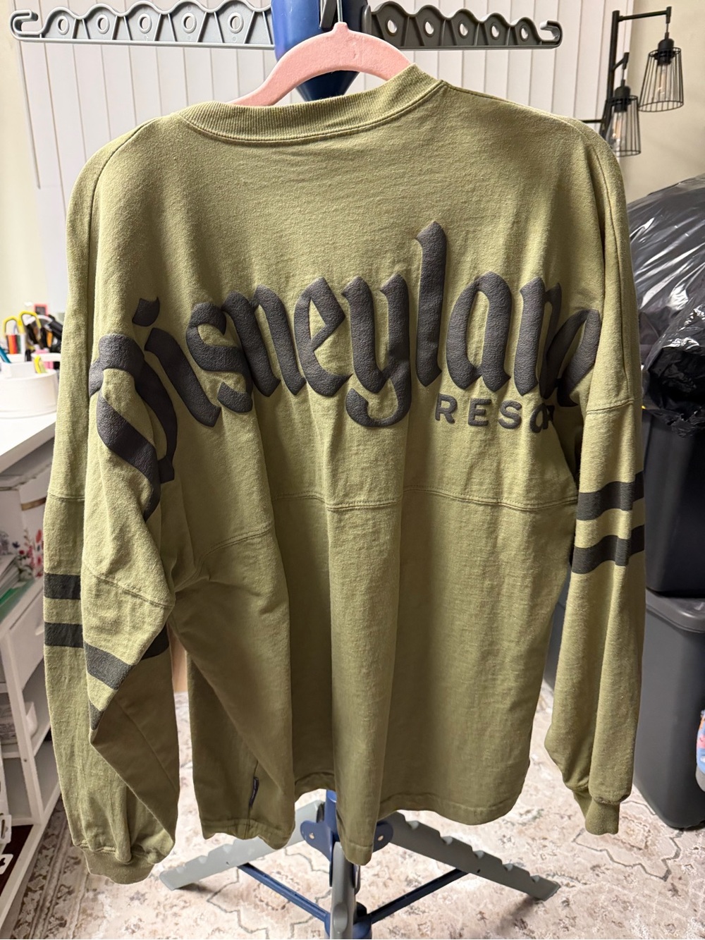 New Medium Disney Resort  Olive Green Graphic Sweatshirt unisex